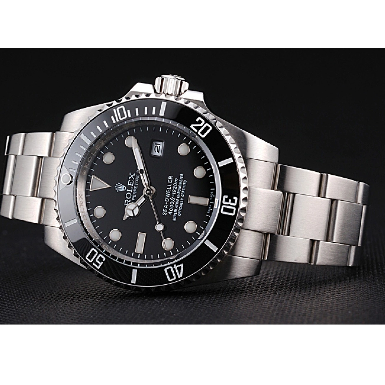 Aaa replica Steel Dwellerr Sky Case Stainless And Rolex 622837 Dial Black Bracelet 0815
